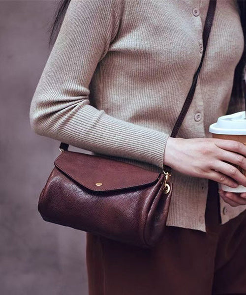 Khaki Cross-body Bag Leather Solid Durable Botique FashionChic