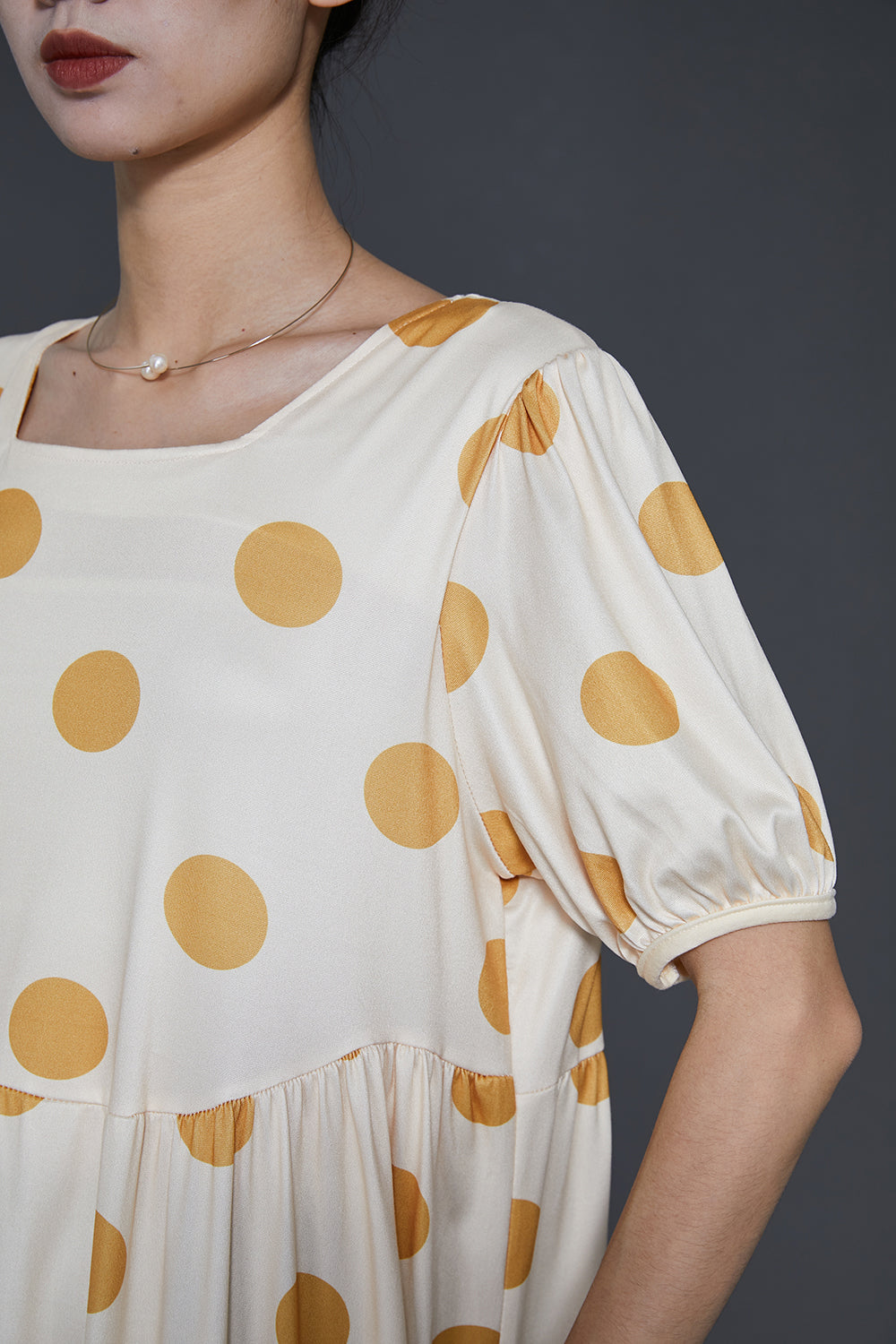 Boutique Beige Square Collar Print Cotton Long Dresses Summer SD1012 Ada Fashion