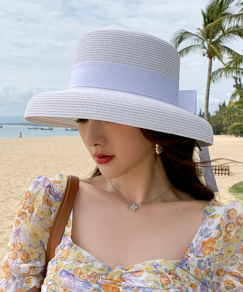 Boutique Black Bow Straw Woven Beach Sun Hat II048 hat-HAT240825