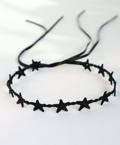 Boutique Black Lace Star Bow Tie Lace Pendant Necklace YU006 ABC