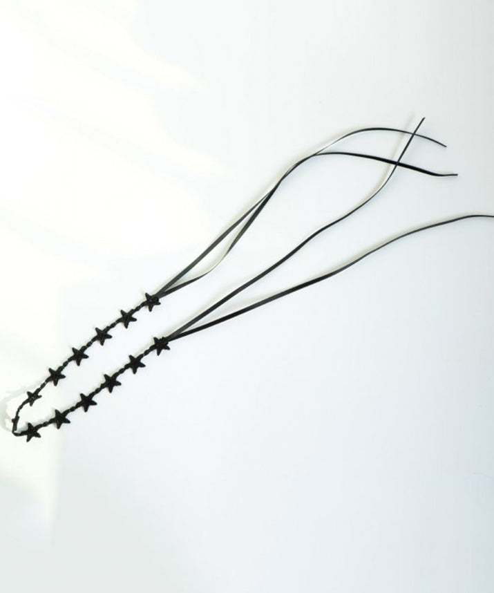 Boutique Black Lace Star Bow Tie Lace Pendant Necklace YU006 ABC