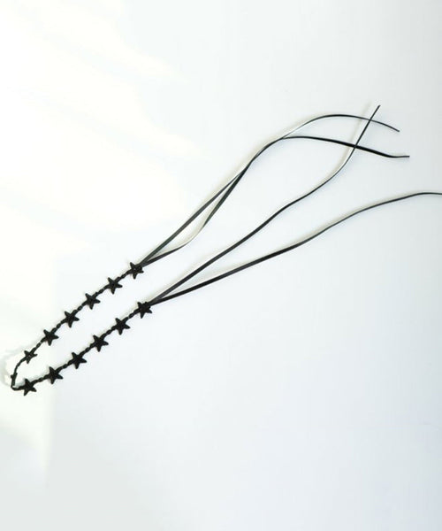 Boutique Black Lace Star Bow Tie Lace Pendant Necklace YU006 ABC