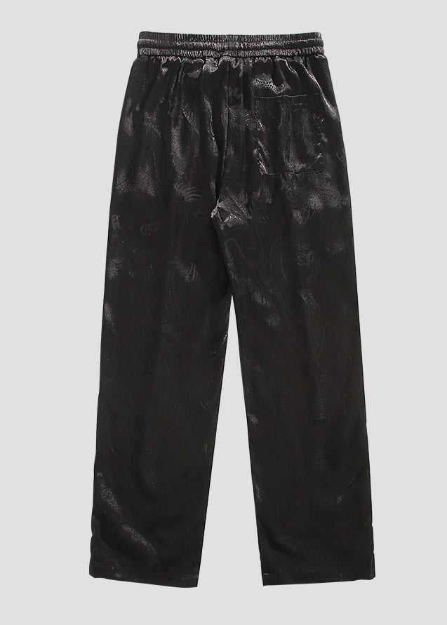 Boutique Black Pockets Jacquard Ice Silk Mens Pants Summer YT031 Men-Silk-MENP240721