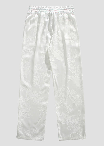 Boutique Black Pockets Jacquard Ice Silk Mens Pants Summer YT031 Men-Silk-MENP240721