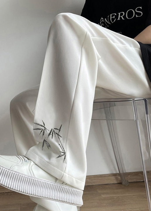 Boutique Black Pockets Print Ice Silk Men Pants Long Summer YT060 Men-Silk-MENP240721