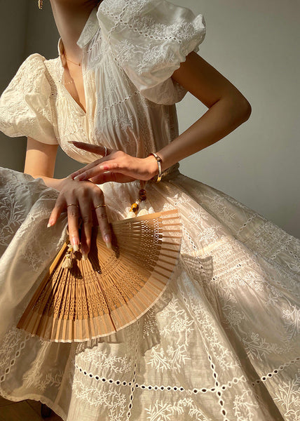 Boutique Black Puff Sleeve Embroidered Cotton Sets 2 Pieces EE1004 SH-LF-TPIEC240517