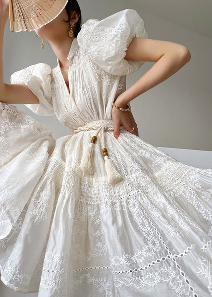 Boutique Black Puff Sleeve Embroidered Cotton Sets 2 Pieces EE1004 SH-LF-TPIEC240517