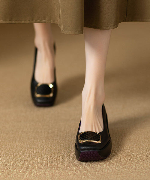 Boutique Black Sequined Splicing Wedge High Heels WT041 shoe-PG241030