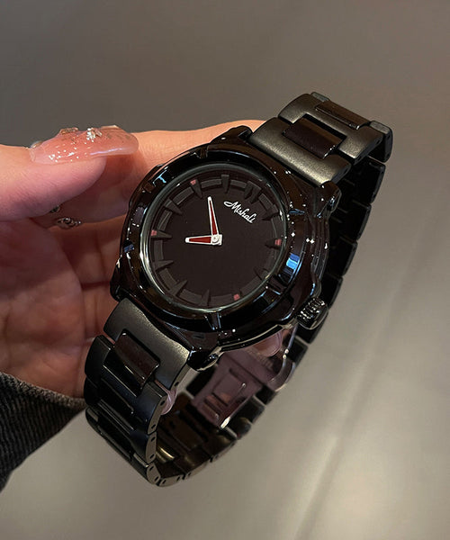 Black Quartz Steel Alloy Movement Boutique Watches Stainless FashionChic