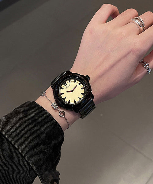 Black Quartz Steel Alloy Movement Boutique Watches Stainless FashionChic