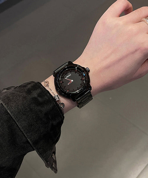 Black Quartz Steel Alloy Movement Boutique Watches Stainless FashionChic