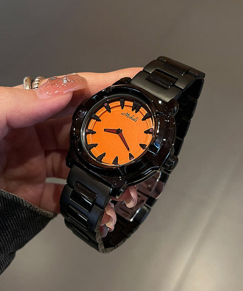Black Quartz Steel Alloy Movement Boutique Watches Stainless FashionChic