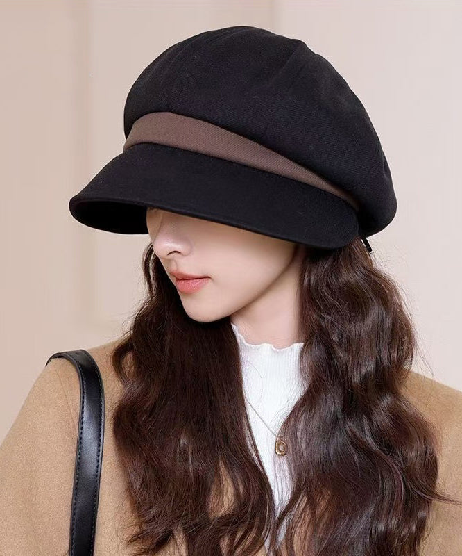 Boutique Black Versatile Woolen Beret Hat RB056 ABC