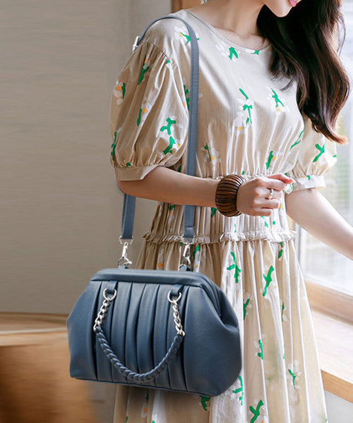 Tote Bag Black Calf Leather Wrinkled Durable Boutique FashionChic