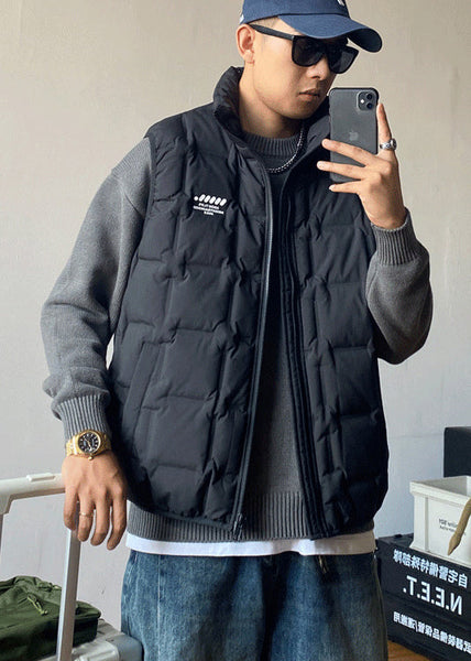 Boutique Black Zip Up Duck Down Men Vests Winter TK018