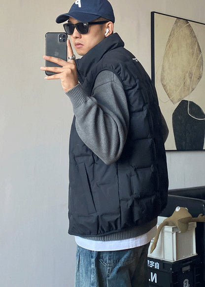 Boutique Black Zip Up Duck Down Men Vests Winter TK018