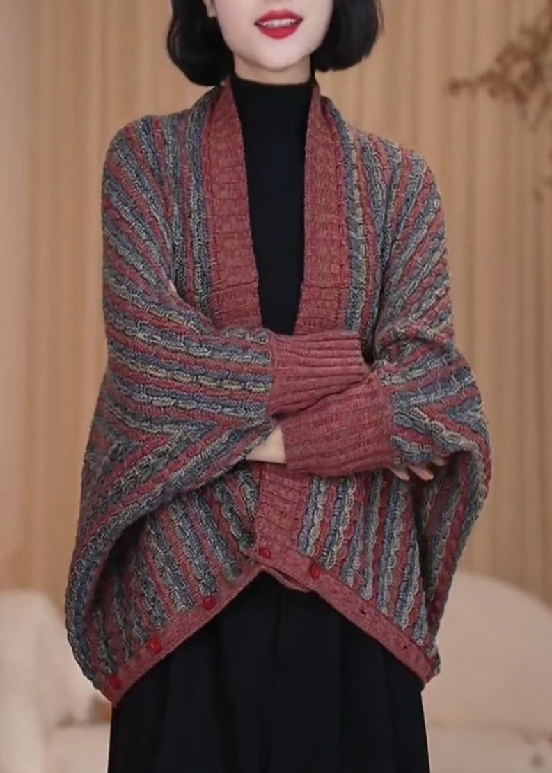 Boutique Blue O Neck Woolen Cardigan Batwing Sleeve RF014 ABC