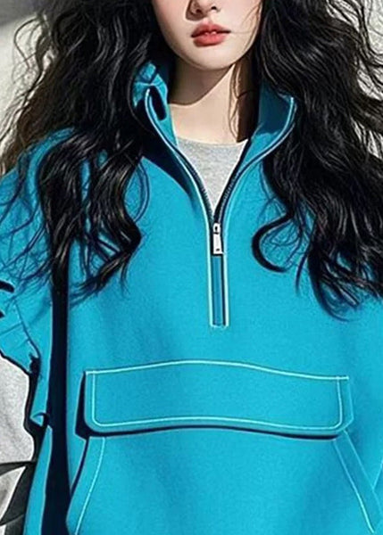 Boutique Blue Ruffled Patchwork Drawstring Cotton Vest Sleeveless TN042 ABC