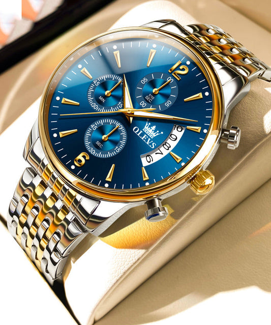 Alloy Blue Quartz Movement Boutique Waterproof Steel Stainless FashionChic
