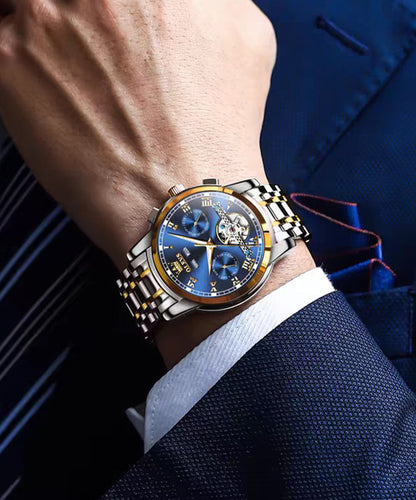 Alloy Blue Quartz Movement Boutique Waterproof Steel Stainless FashionChic
