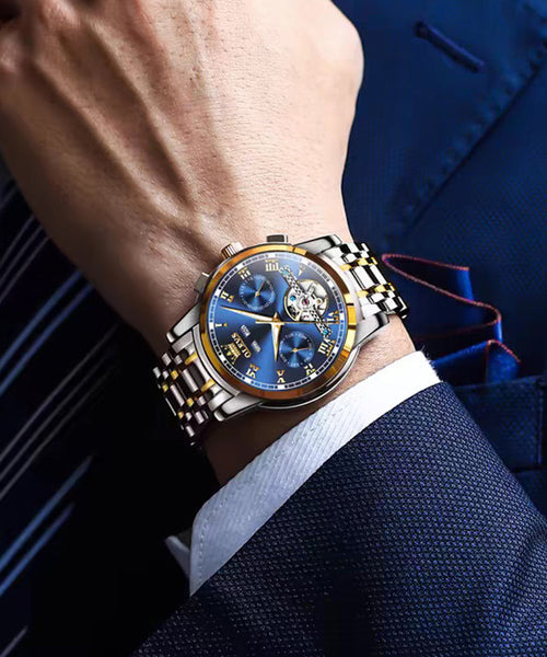 Alloy Blue Quartz Movement Boutique Waterproof Steel Stainless FashionChic