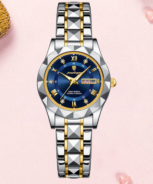 Crystal Sapphire Waterproof Steel Watches Stainless Boutique Blue FashionChic