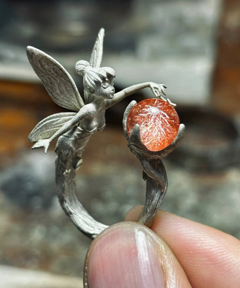 Boutique Blue Sterling Silver Glass Little People Rings QJ011 JEW-RIN241021