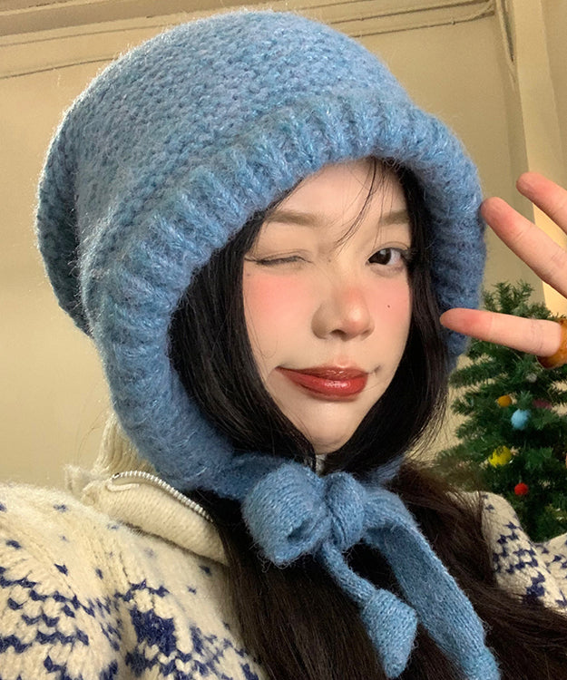 Boutique Blue Thick Warm Knit Bonnie Hat WB021 ABC