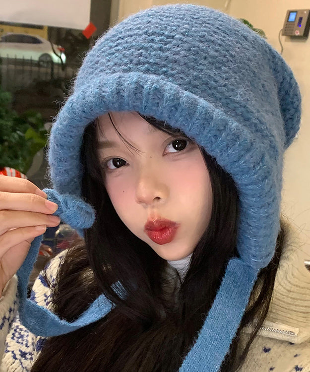 Boutique Blue Thick Warm Knit Bonnie Hat WB021 ABC