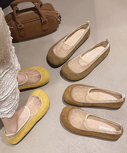Splicing Breathable Mesh Yellow Boutique Platform Shoes Flat FashionChic