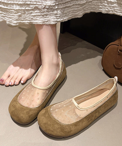 Splicing Breathable Mesh Yellow Boutique Platform Shoes Flat FashionChic
