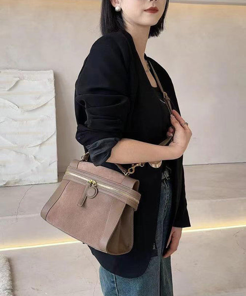 Boutique Brown Zippered Faux Leather Messenger Bag UU1087 Bag-BGS240527