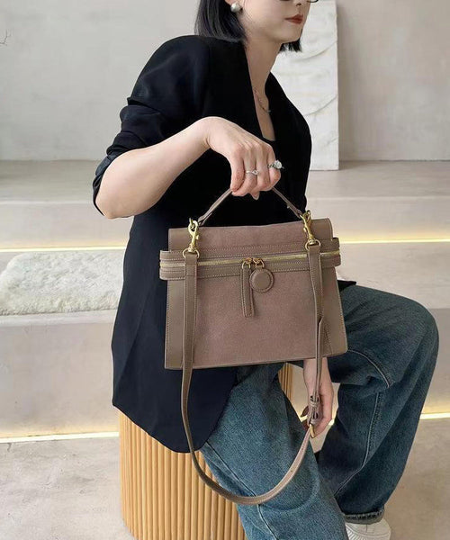 Boutique Brown Zippered Faux Leather Messenger Bag UU1087 Bag-BGS240527