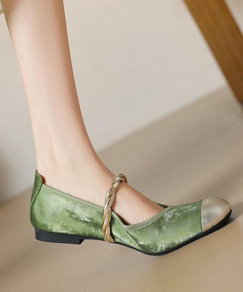 Apricot Cowhide Buckle Loafers Penny Strap Splicing Boutique FashionChic