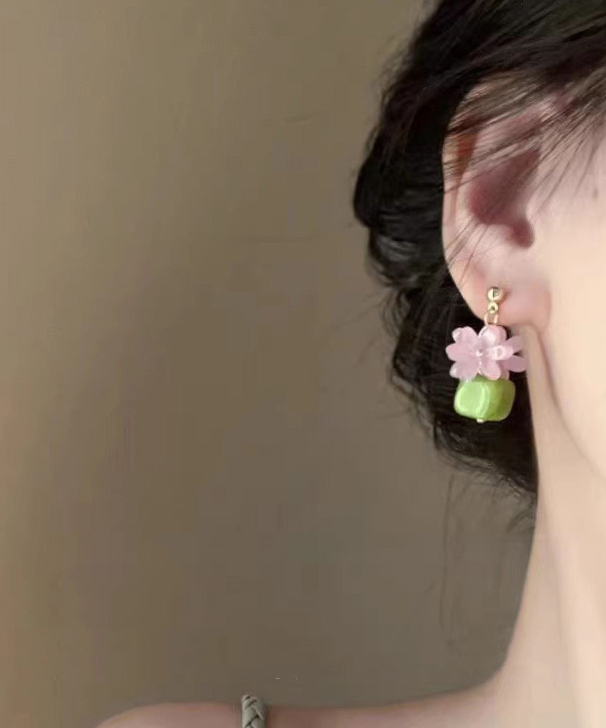 Flora Drop Colorblock Alloy Boutique Earrings Turquoise Metal FashionChic