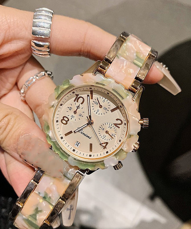 Boutique Colorblock Sapphire Crystal Patchwork Watch QU004 JEW-WAT241007