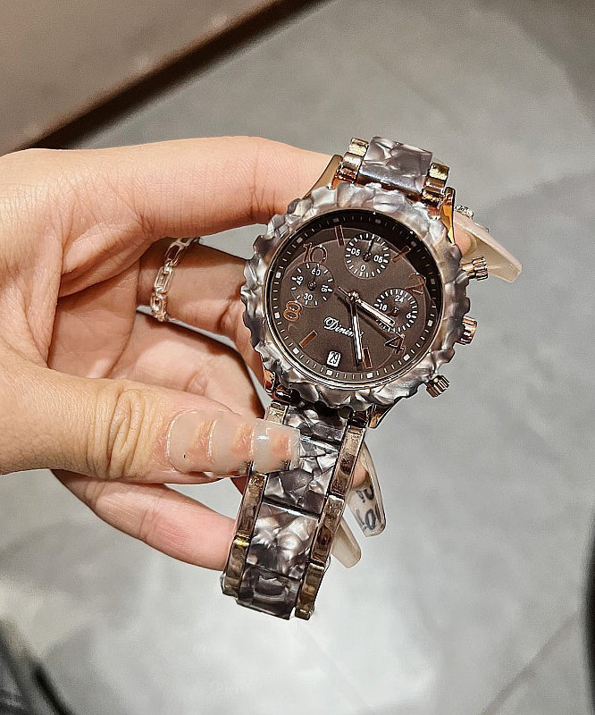 Boutique Colorblock Sapphire Crystal Patchwork Watch QU004 JEW-WAT241007