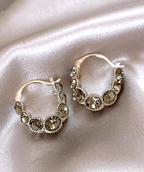 Boutique Copper Alloy Zircon Hoop Earrings QQ064 JEW-EAR240811