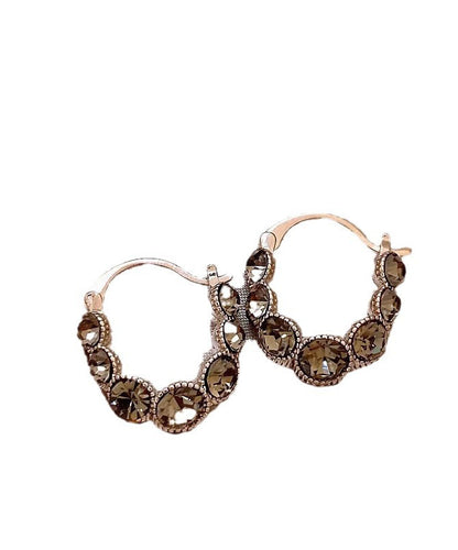 Boutique Copper Alloy Zircon Hoop Earrings QQ064 JEW-EAR240811