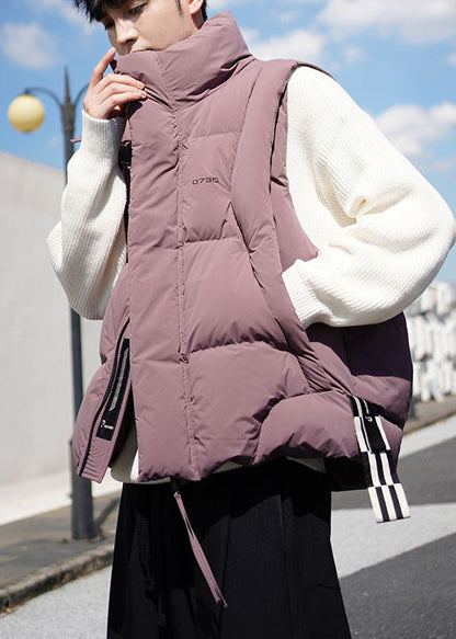 Boutique Dull Purple Zip Up Warm Duck Down Mens Vests Winter TK028