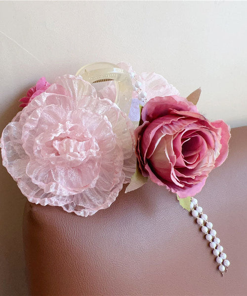 Tulle Hairpin Floral Tassel Fabric Boutique Pearl FashionChic