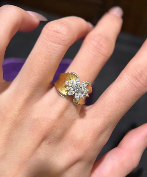 Boutique Gold Alloy Butterfly Zircon Rings WQ011 JEW-RIN241102