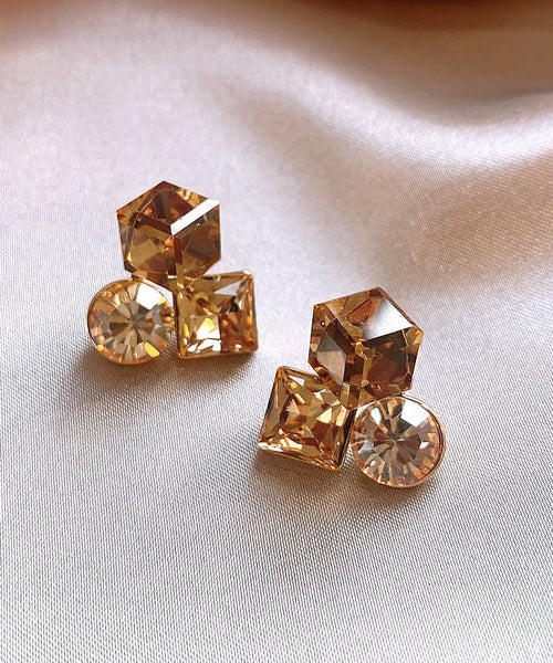 Boutique Gold Copper Alloy Crystal Stud Earrings YD004 ABC