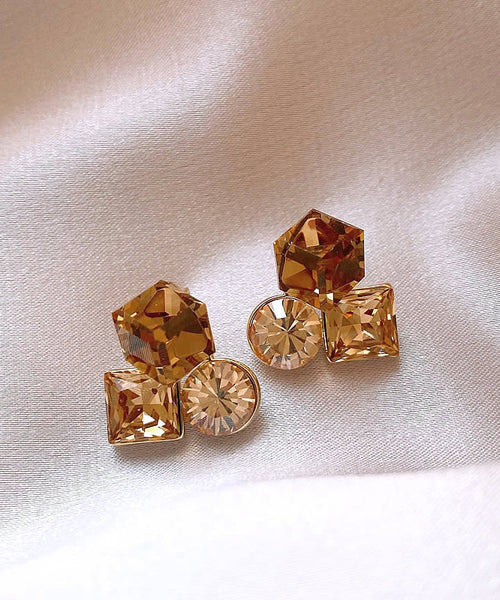 Boutique Gold Copper Alloy Crystal Stud Earrings YD004 ABC