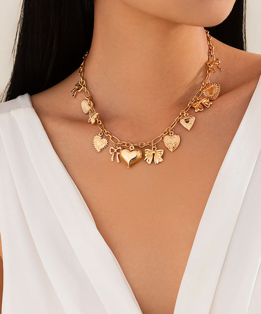 Necklace Love Boutique Bow Gold Copper Pendant Alloy FashionChic