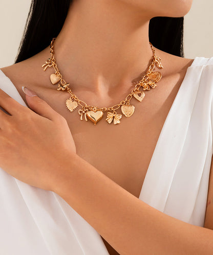 Necklace Love Boutique Bow Gold Copper Pendant Alloy FashionChic