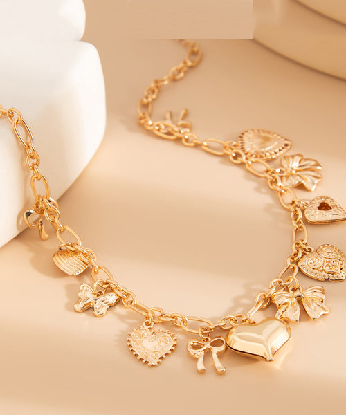 Necklace Love Boutique Bow Gold Copper Pendant Alloy FashionChic