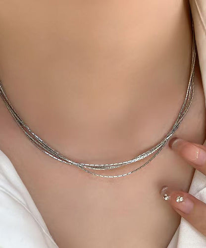 Boutique Gold Stainless Steel Multi Layer Necklace QU018 JEW-NLC241007