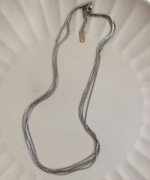 Boutique Gold Stainless Steel Multi Layer Necklace QU018 JEW-NLC241007