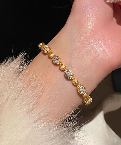 Overgild Silver Sterling Boutique Zircon Set Piece Two Gold FashionChic